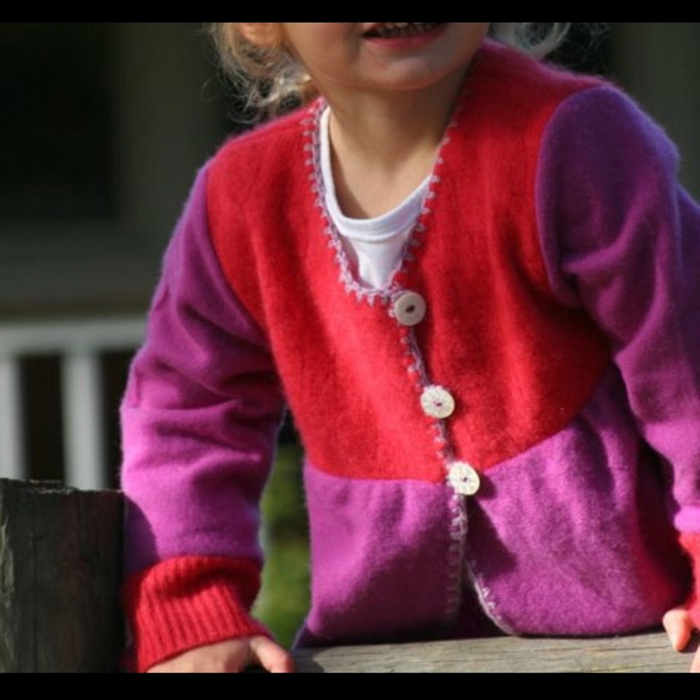 Bohemian Girl Sweater Coat sz 7 Green Sleeve - Picture 2 of 7